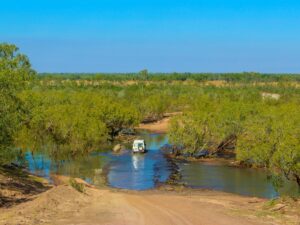 4x4 crossing an outback river in the Australian bush – nbcreations