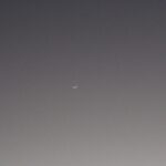 Crescent moon and Venus (evening star) in a high-contrast grey sky – minimalist night scene - nbcreations