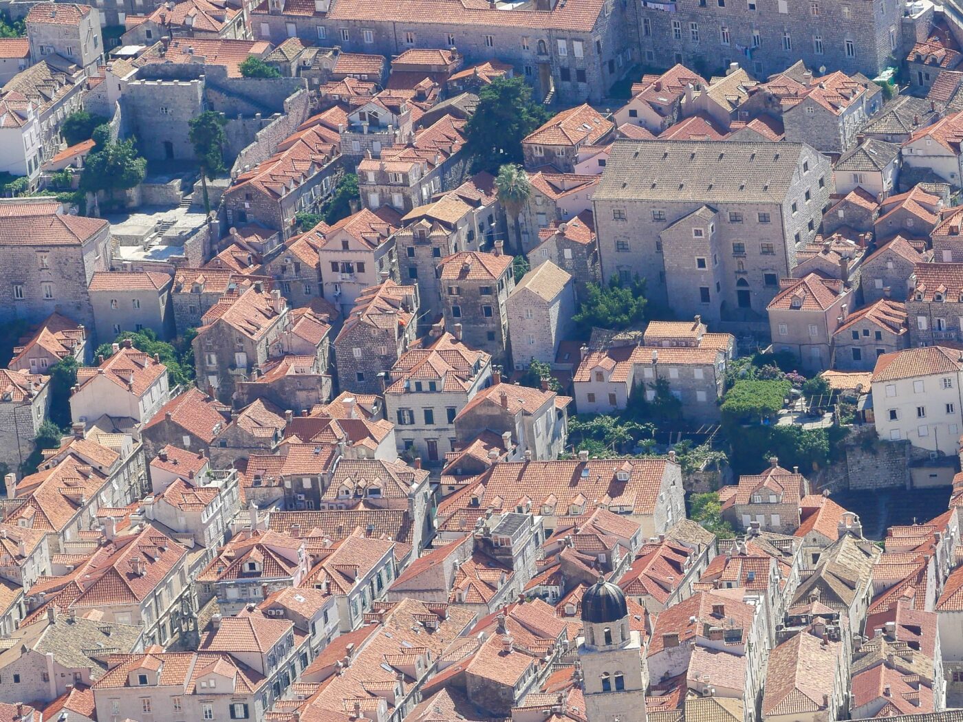 Overhead view of Dubrovnik’s old town rooftops with Adriatic Sea on the edge – Croatian cityscape - nbcreations