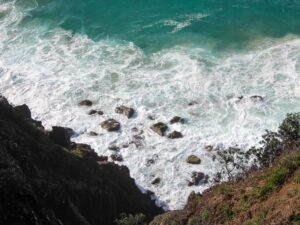 Choppy sea under clear sky with bright sunlight – lively ocean surface - nbcreations