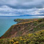 Open ocean with gentle waves and distant coastline under clear sky – tranquil seascape - nbcreations