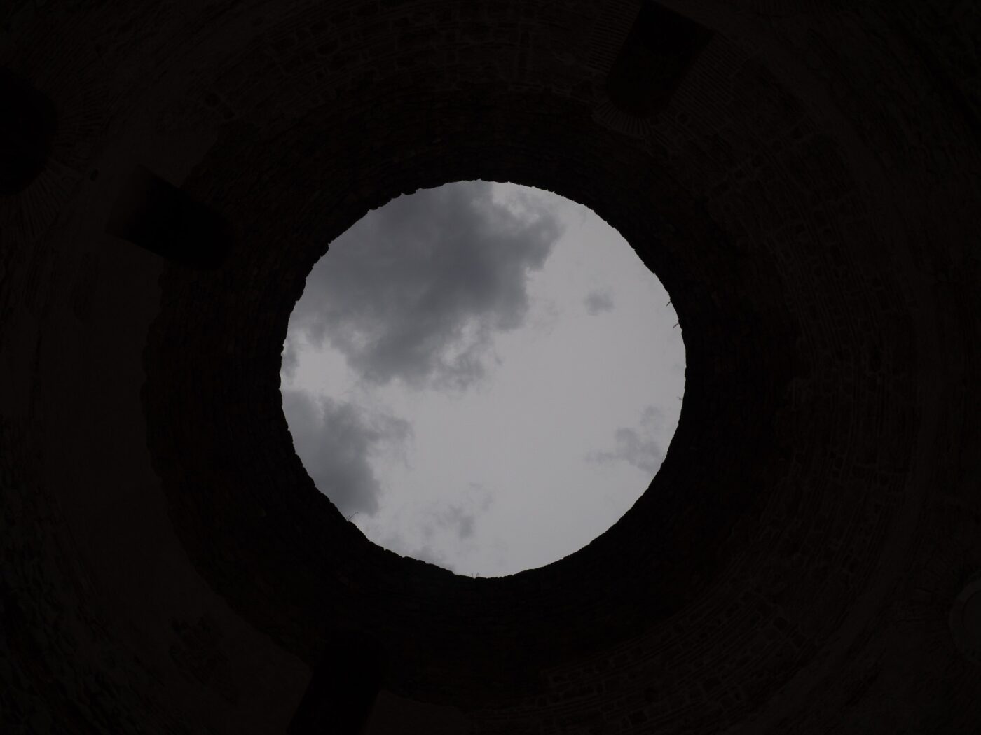 View of cloudy sky forming a moon-like circle – artistic visual illusion - nbcreations